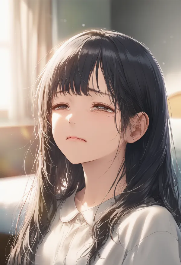 目をすぼめているAIイラスト作例|プロンプト紹介