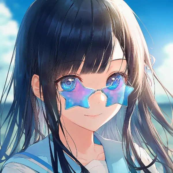 星型のメガネのAIイラスト｜プロンプト紹介