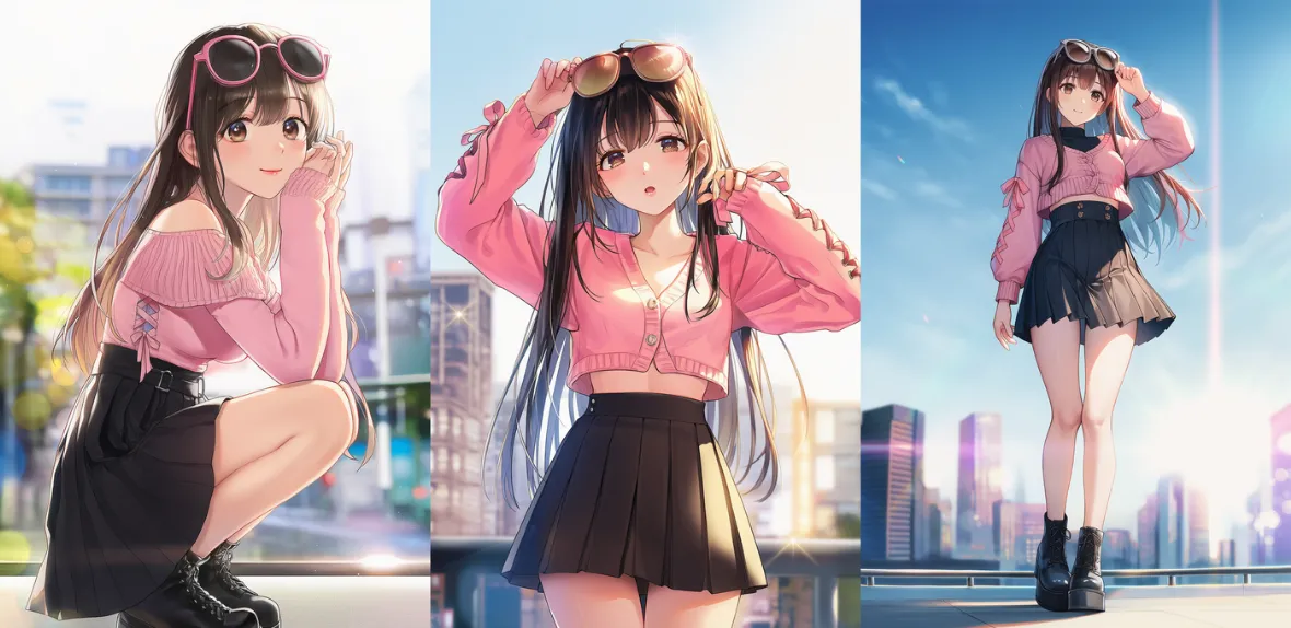 韓国ファッション（スタイルナンダ風）コーデプロンプト｜おしゃれな服のAIイラスト