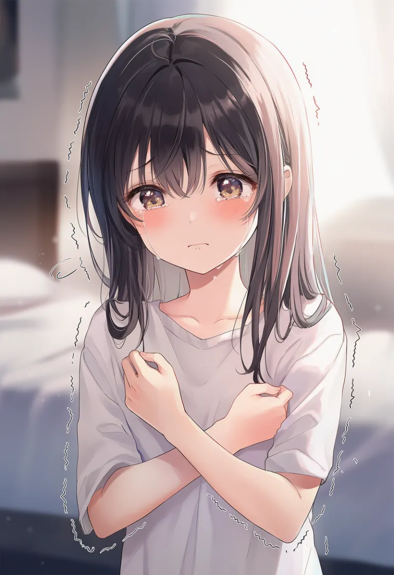 ガチで嫌がる表情(怯え寄り)のプロンプト|AI作例