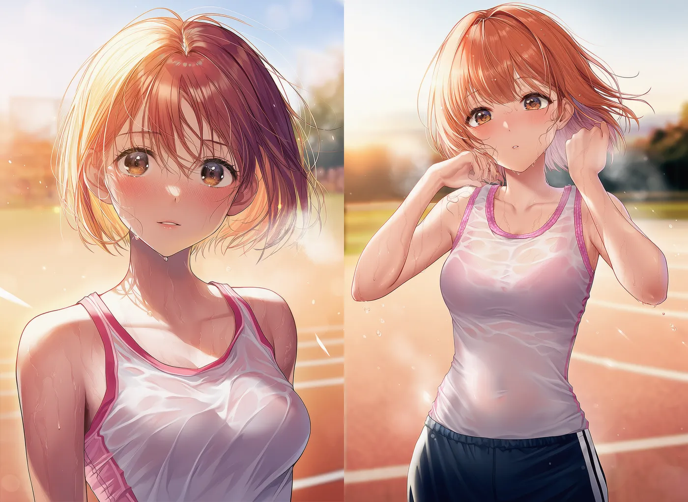 汗で張り付いたシャツを再現したAIイラスト|プロンプト紹介