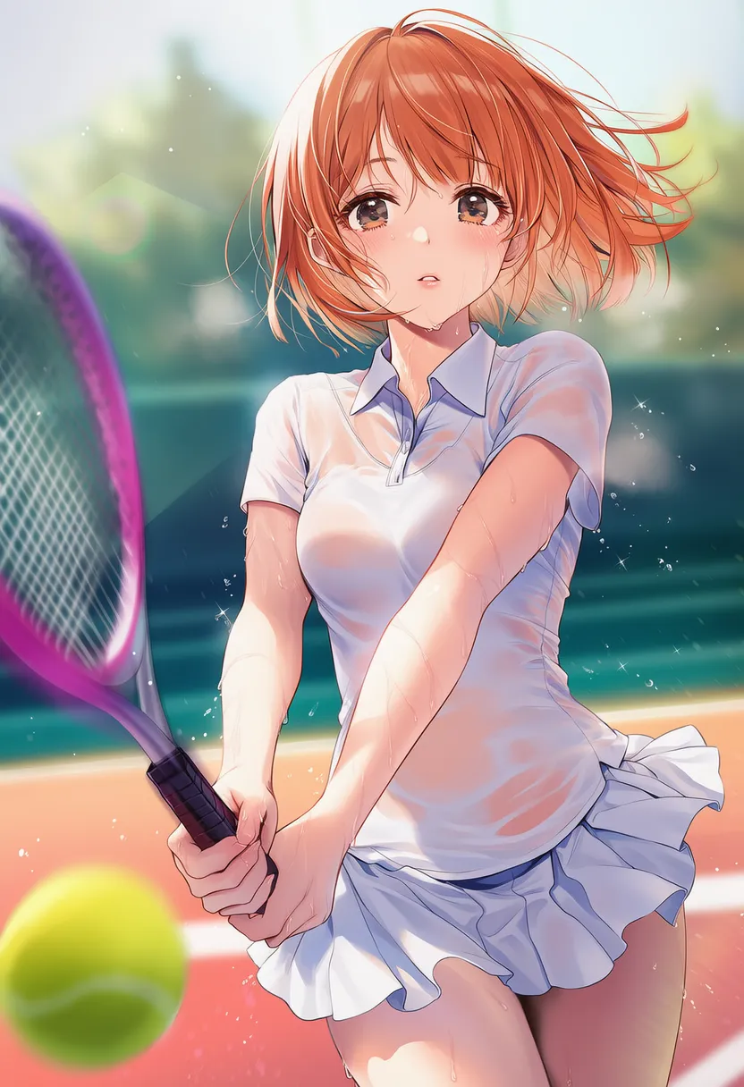 スポーツ女子の汗を表現したAIイラスト|プロンプト紹介