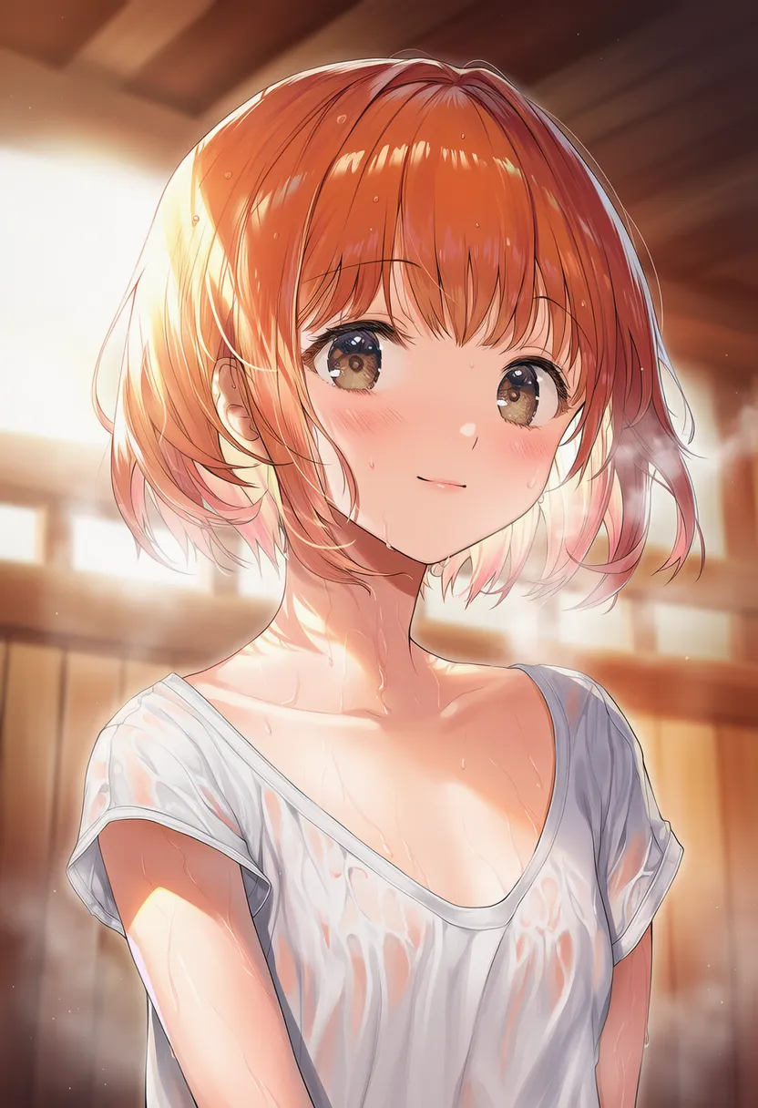 サウナで大汗をかくシチュエーションを再現したAIイラスト|プロンプト紹介