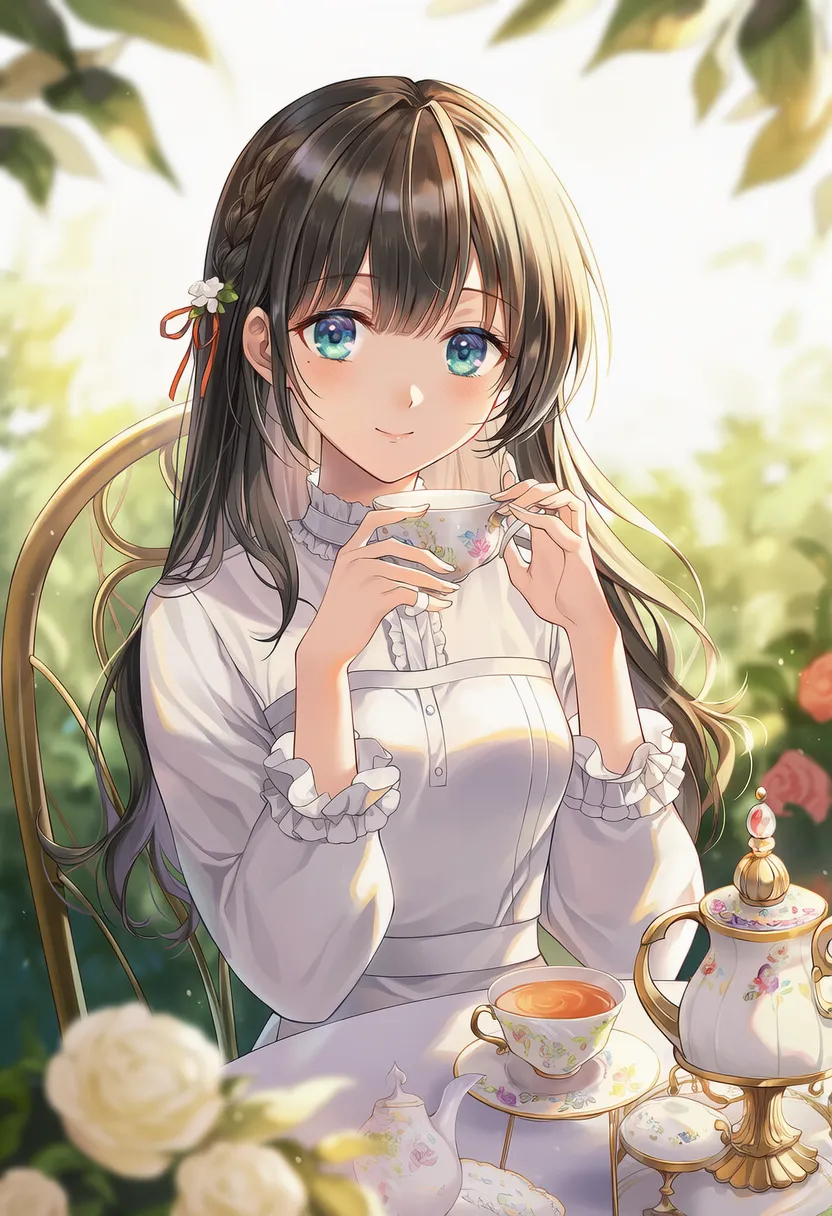 茶話会のシチュエーション再現のためのプロンプト|AIイラスト