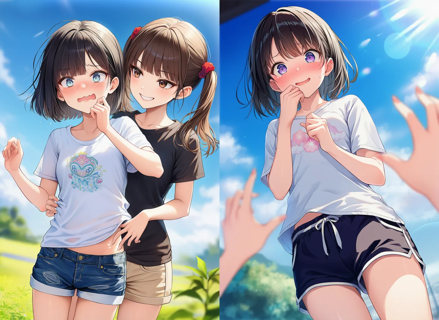 くすぐりが差し迫っている状態を再現したAIイラスト|プロンプト紹介