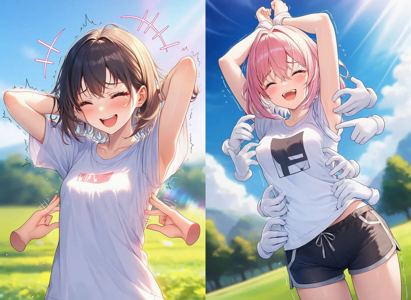 手だけ出現してくすぐる状態を再現したAIイラスト|プロンプト紹