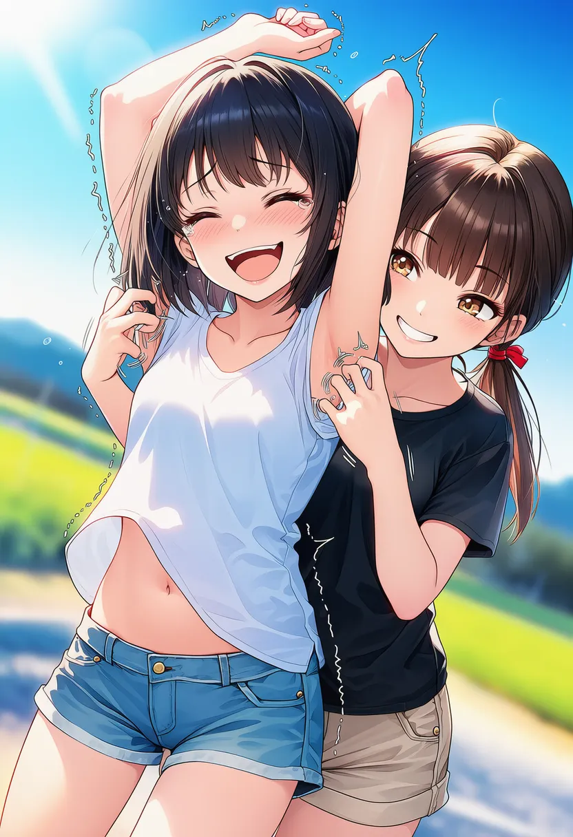 脇をくすぐるAIイラスト|プロンプト紹介