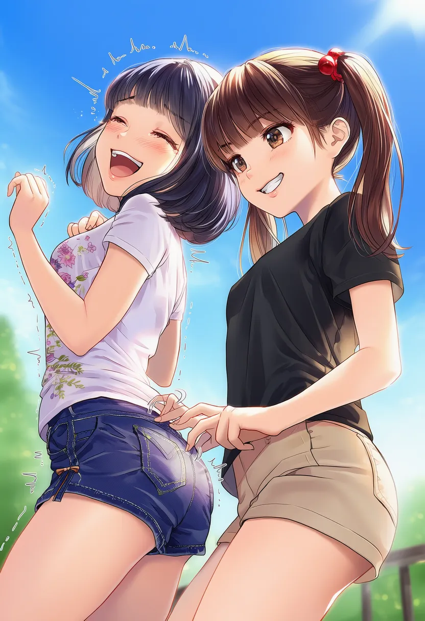 お尻をくすぐるAIイラスト|プロンプト紹介