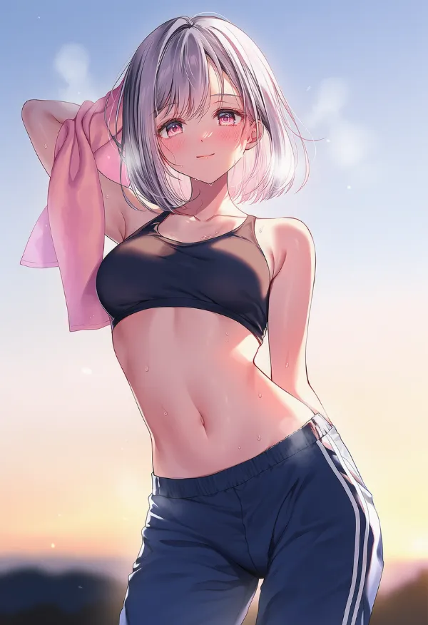 ジャージのズボンを履いた美少女AIイラスト|プロンプト紹介