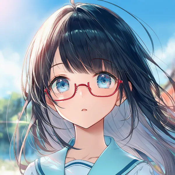 アンダーリムメガネのAIイラスト｜プロンプト紹介