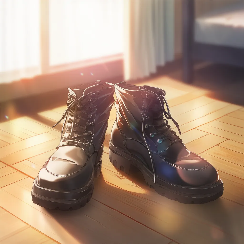 置かれたブーツのAIイラスト|プロンプト紹介