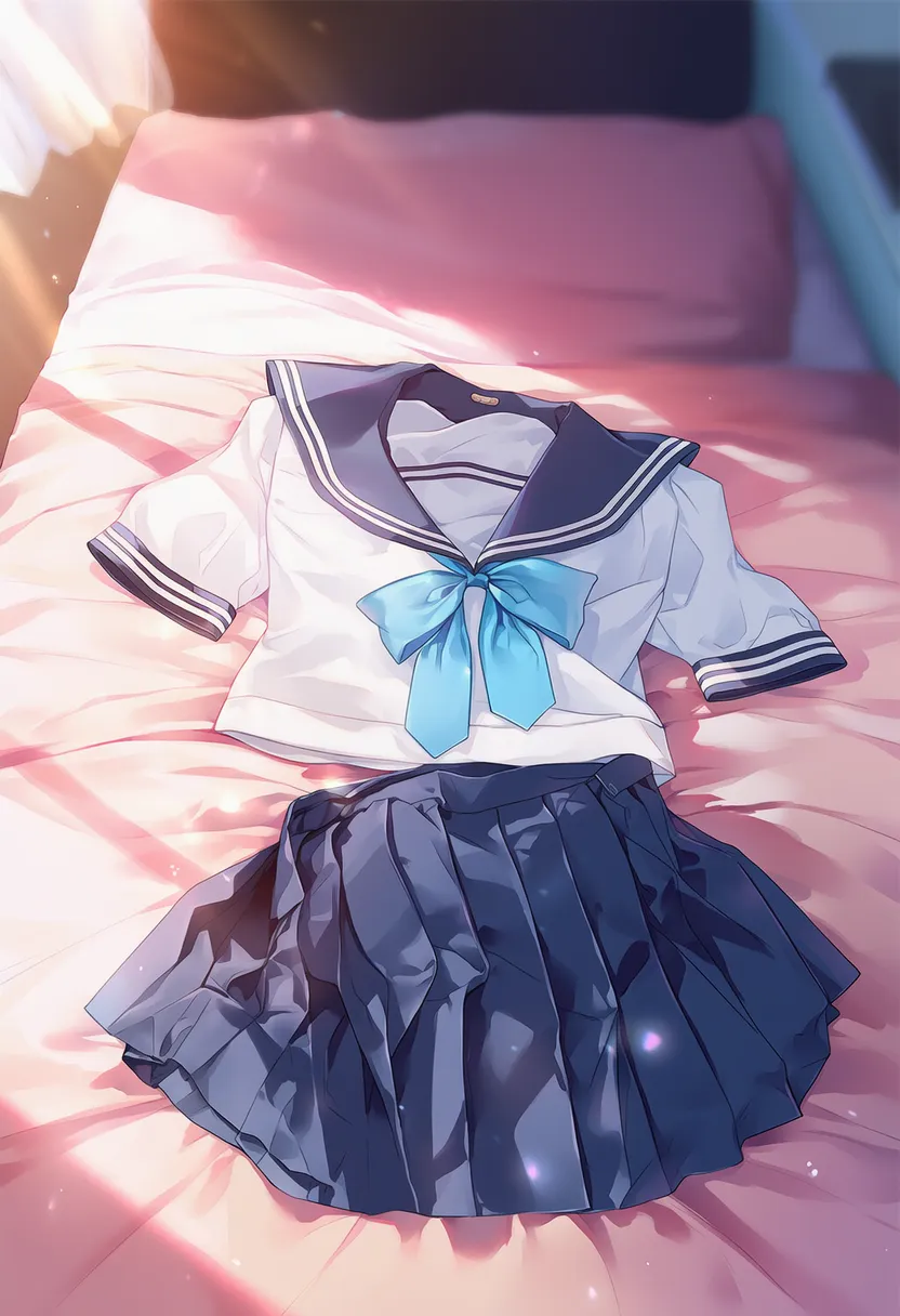 部屋に散乱したセーラー服を再現したAIイラスト|プロンプト紹介
