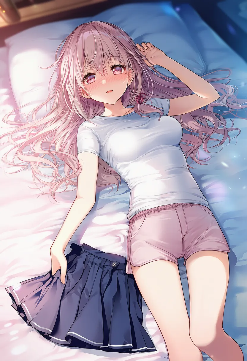 散乱した服(スカート)を再現したAIイラスト|プロンプト紹介