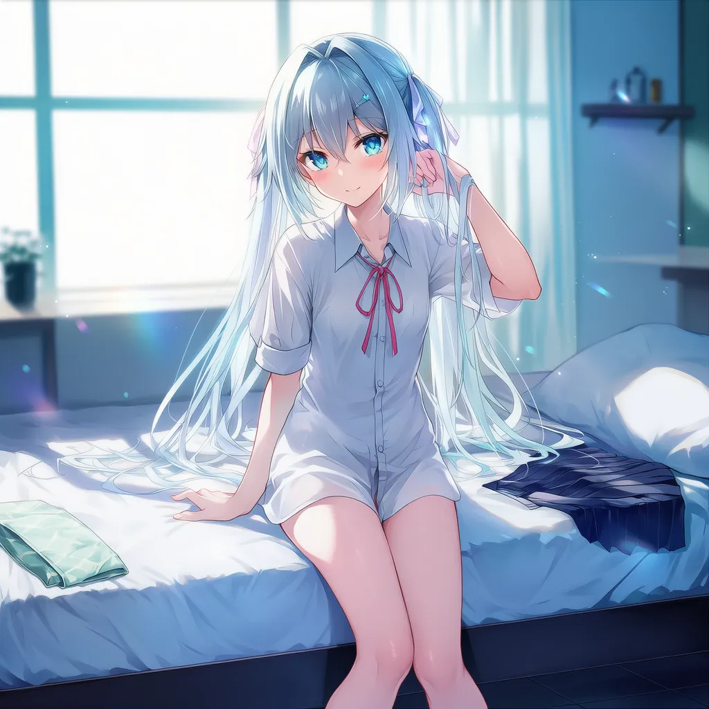 部屋に散乱したスカートのAIイラストの作例用