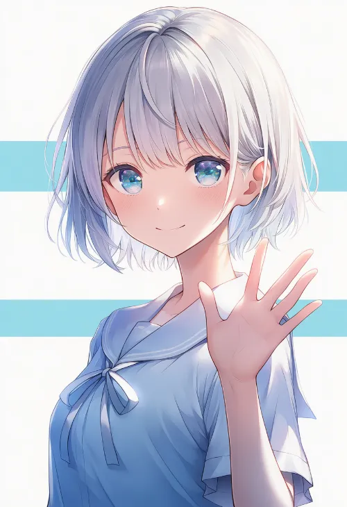 手を振る|手のポーズのプロンプト