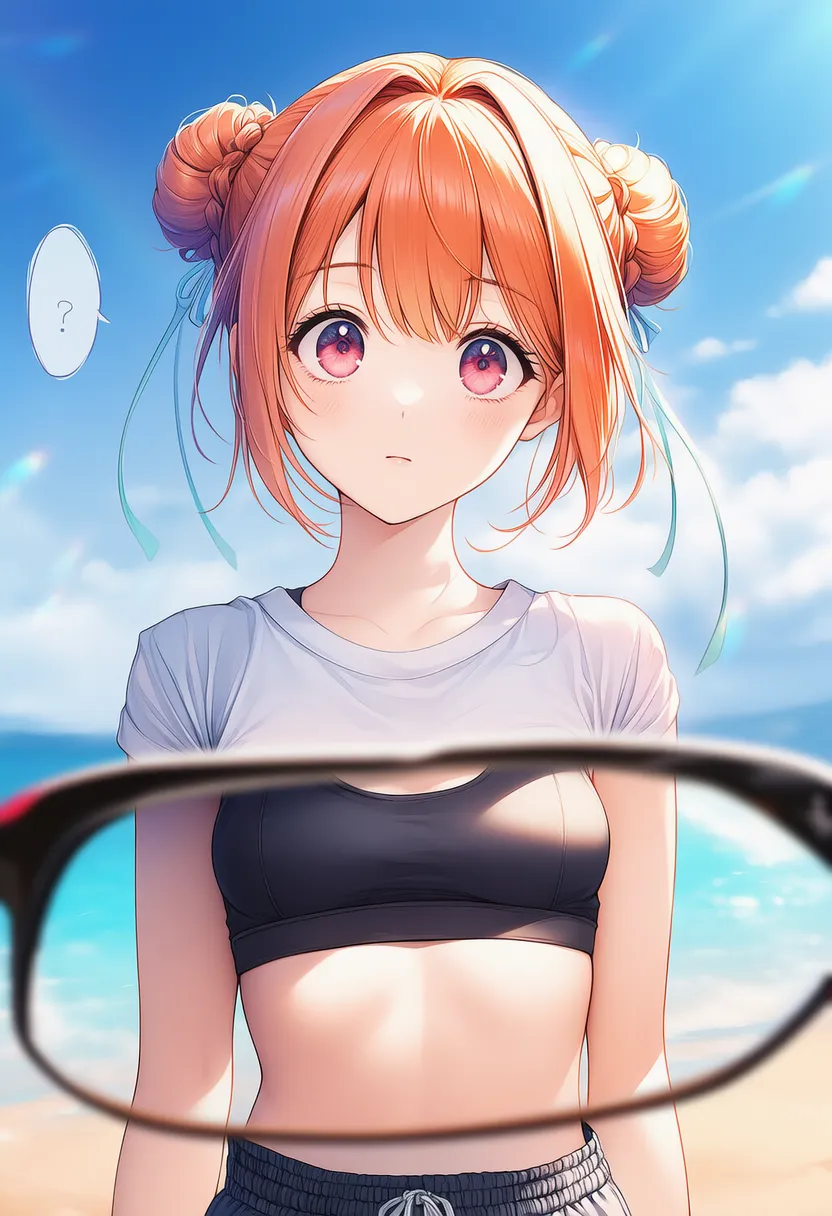 透視メガネで服が透けて見える状態を再現したAIイラストの作例