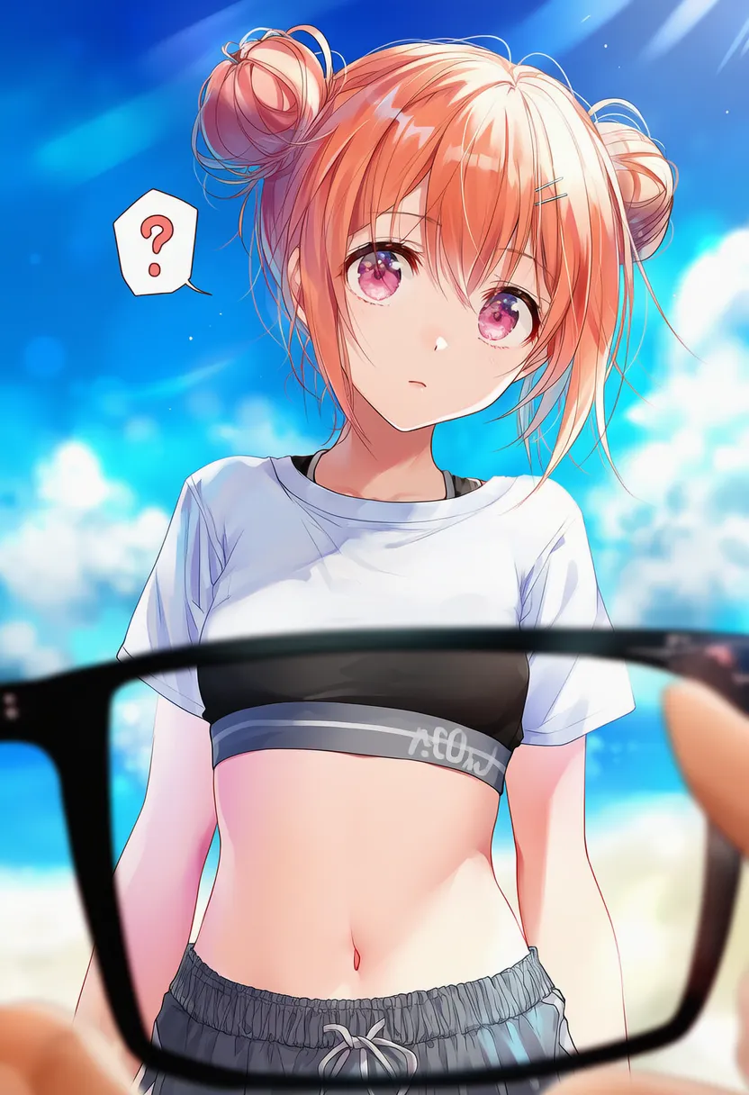 透視メガネで服が透けて見える（スポブラ）AIイラスト｜プロンプト紹介