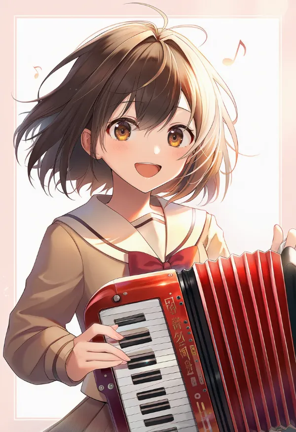 アコーディオンのAIイラストとプロンプト紹介