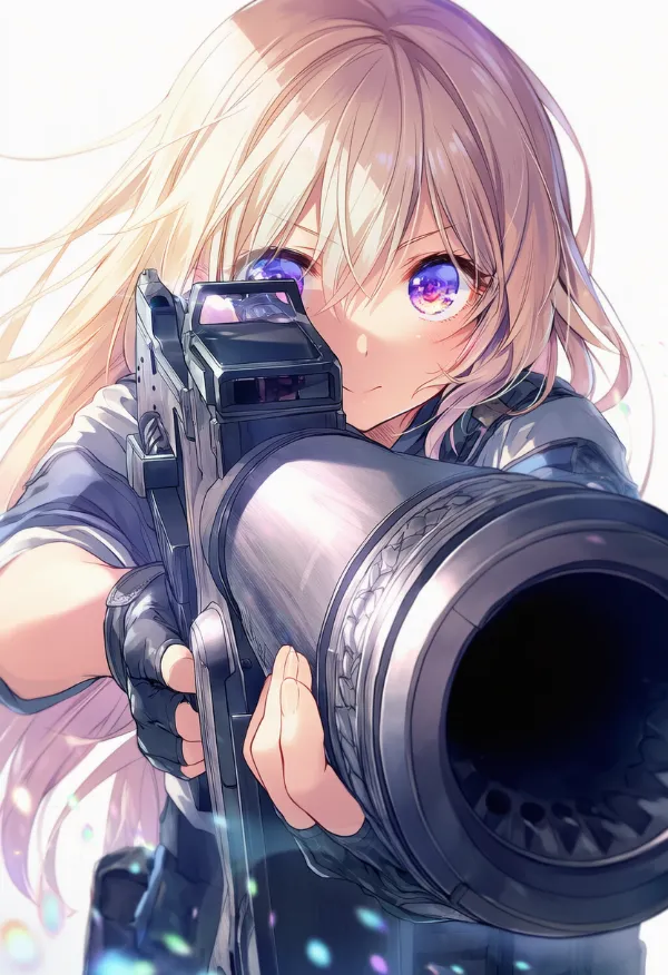 銃を向ける(エイム)状態のプロンプト|AIイラスト