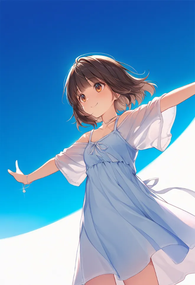 飛行機ポーズ(AIイラスト)|プロンプトと作例