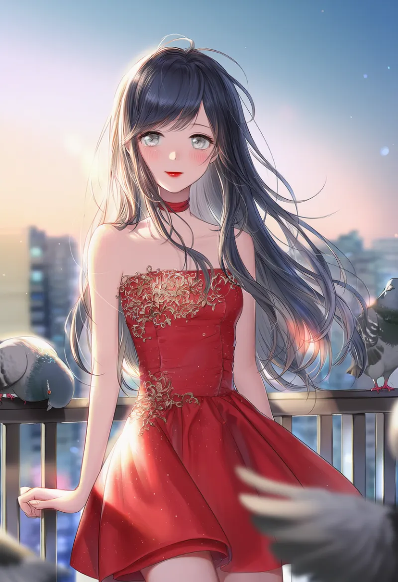 マンションのベランダでくつろぐ日常プロンプトとAIイラスト作例