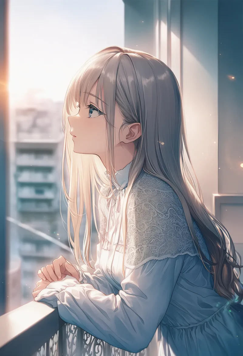 アパートのバルコニーのプロンプトとAIイラスト作例