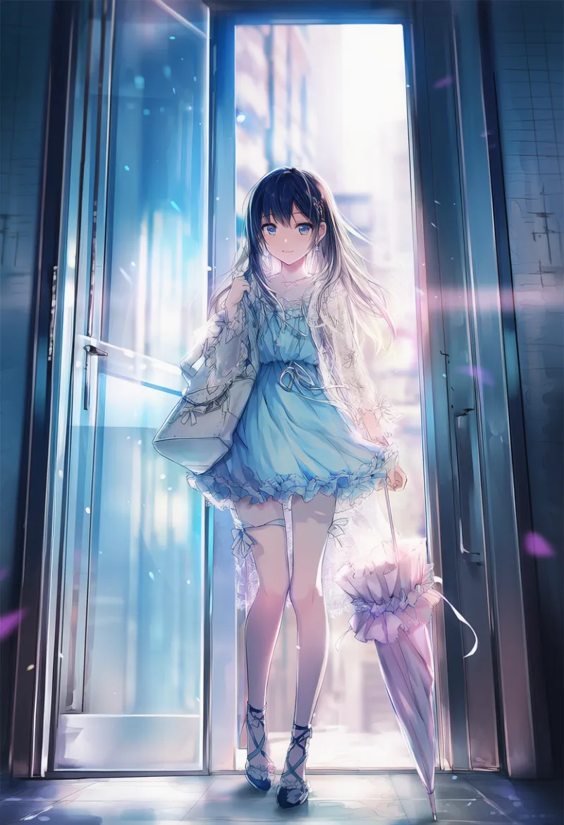 アパートのエントランスのプロンプトとAIイラスト作例