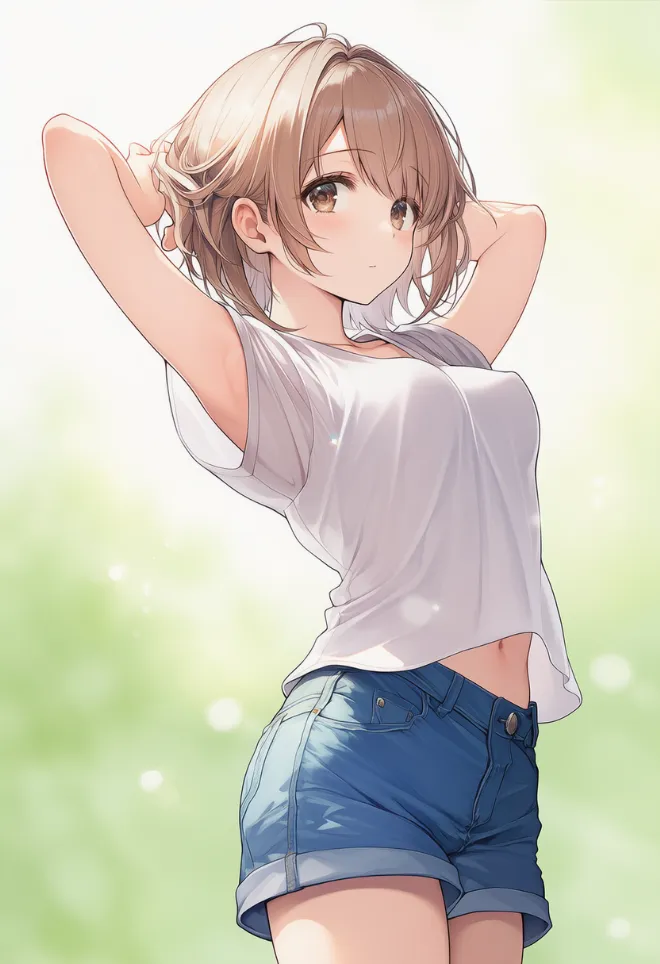 胸を張る(AIイラスト)|プロンプトと作例