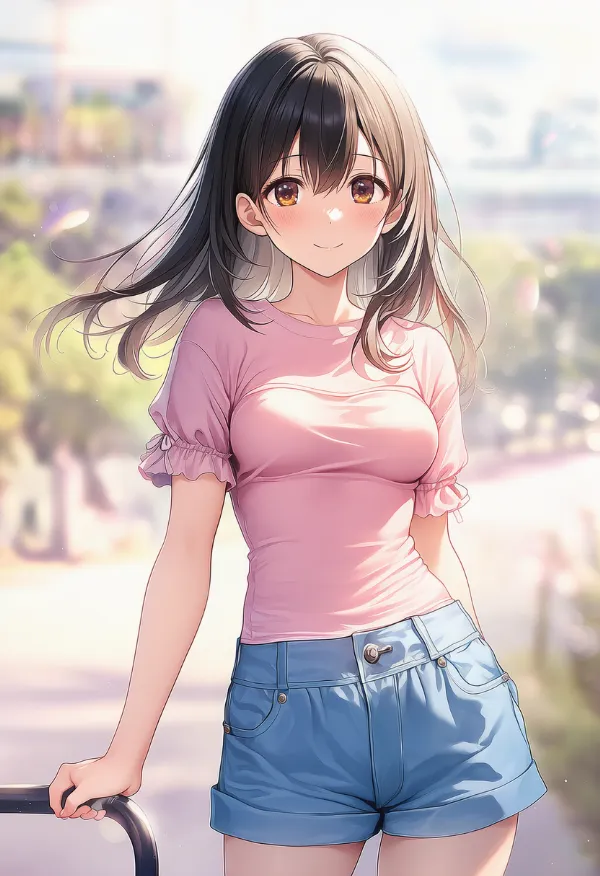 ダボっとしたショーパンのAIイラスト｜プロンプト紹介