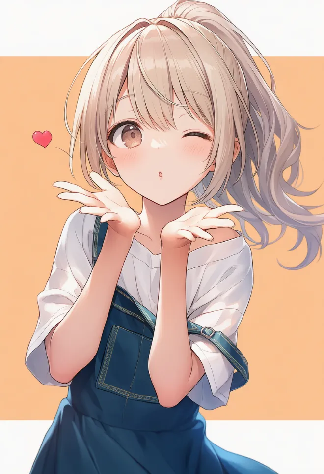 投げキッス(AIイラスト)|プロンプトと作例