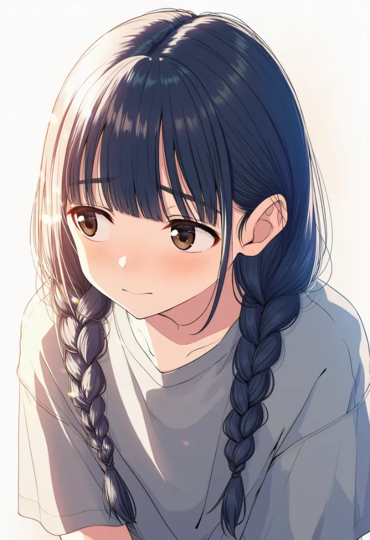 ぱっつん前髪のプロンプト｜地味子のパーツ・AIイラスト