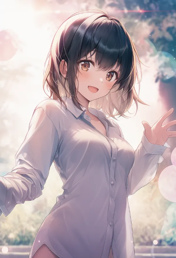 彼シャツ（borrowed clothes, dress shirt）のAIイラスト｜プロンプト紹介