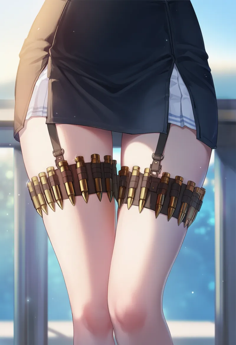 弾丸付きガーターストラップのAIイラスト｜プロンプト紹介