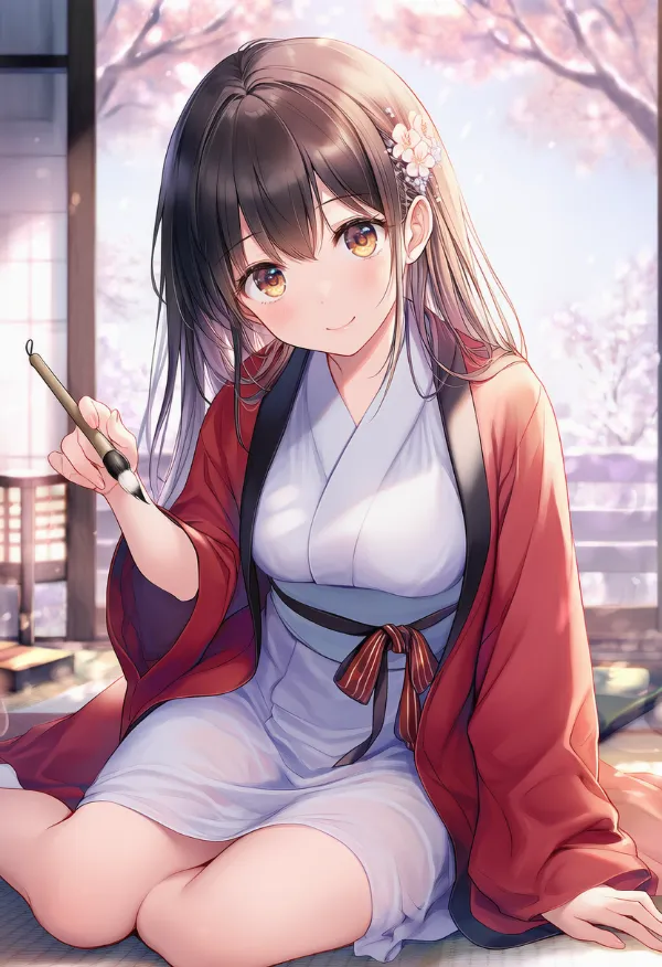 筆の再現用プロンプトとAIイラスト作例