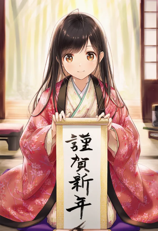 書道の再現用プロンプトとAIイラスト作例