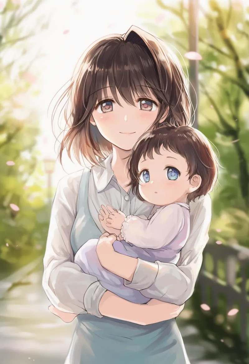 赤ちゃんを抱っこするAIイラスト|プロンプト紹介