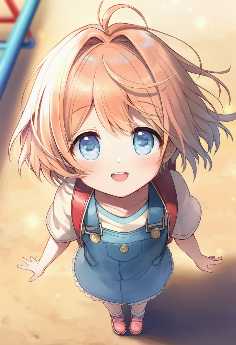 子供を再現するプロンプト「aged down」によるAIイラストの作例