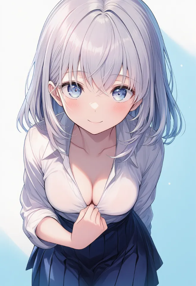 胸元をチラ見せ(AIイラスト)|プロンプトと作例