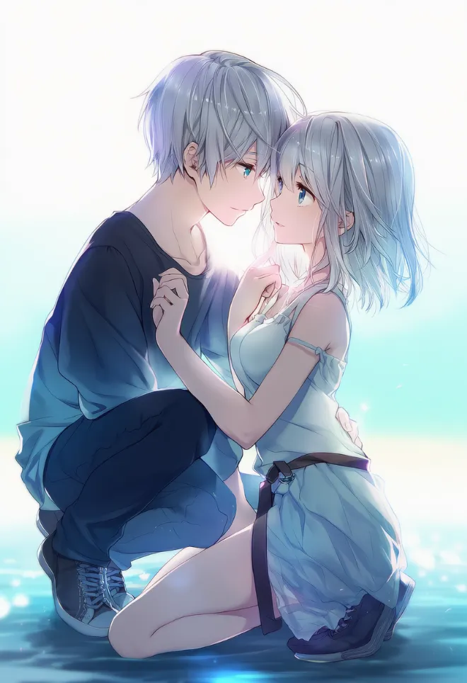 カップルポーズ(AIイラスト)|プロンプトと作例