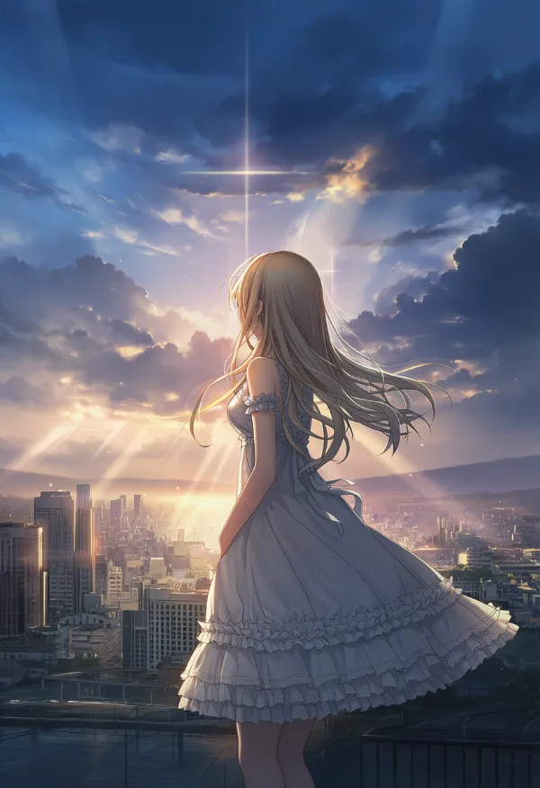 薄明光線のAIイラスト|プロンプト紹介用