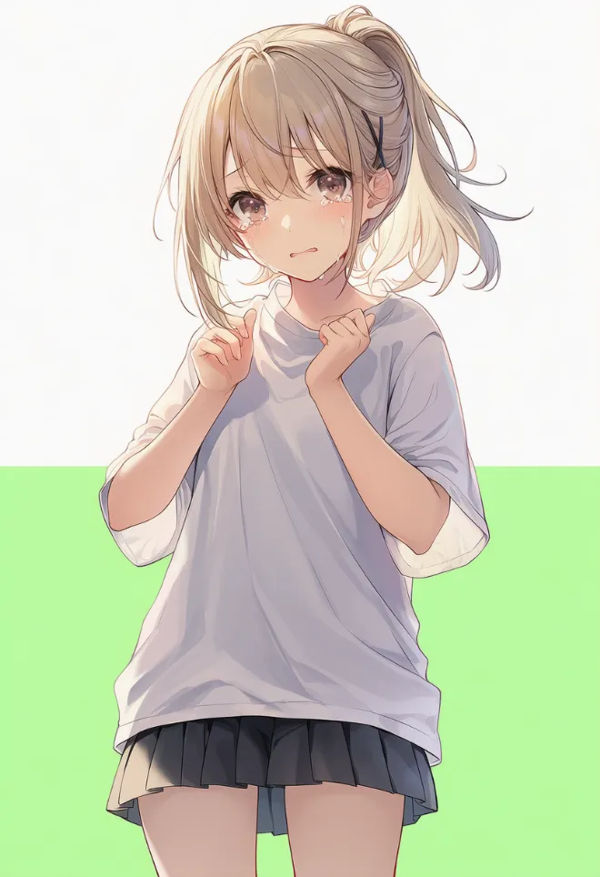 泣く(AIイラスト)|プロンプトと作例