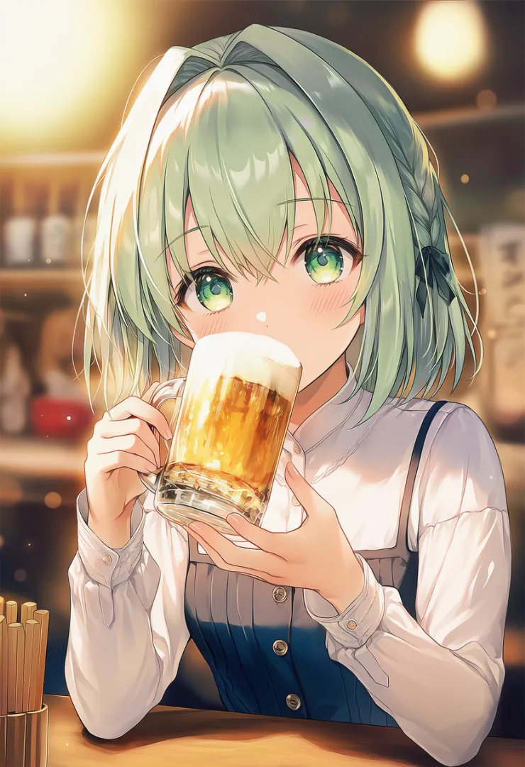 酒を飲む（全般）状態のプロンプト紹介とAIイラスト作例