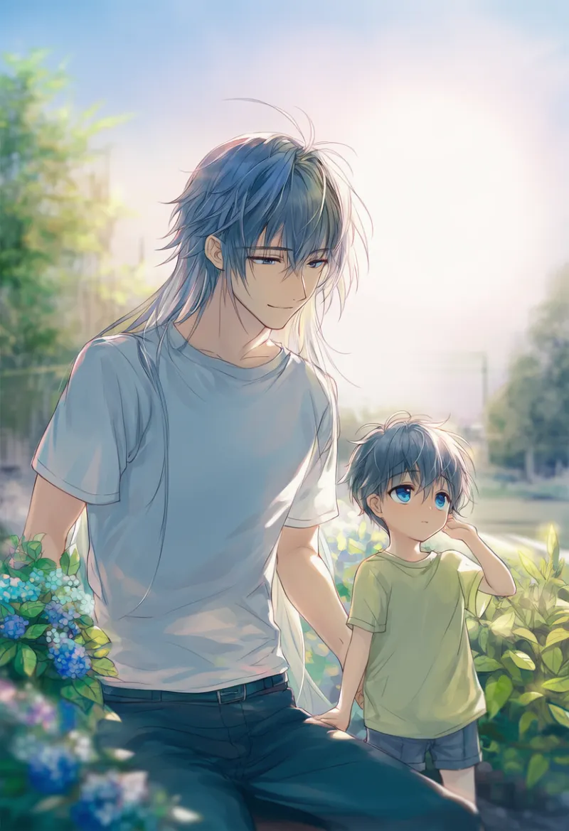 父と息子を再現したAIイラスト|プロンプト紹介