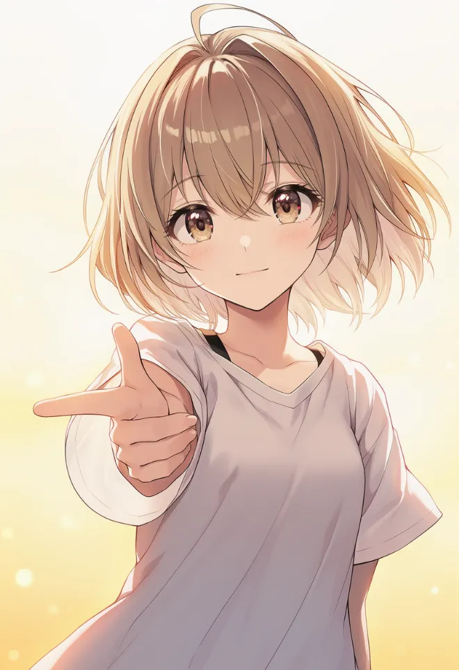 指の銃ポーズ(AIイラスト)|プロンプトと作例