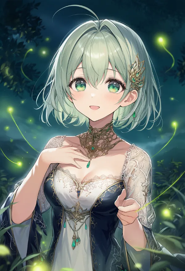 蛍の光のAIイラスト|プロンプト紹介用