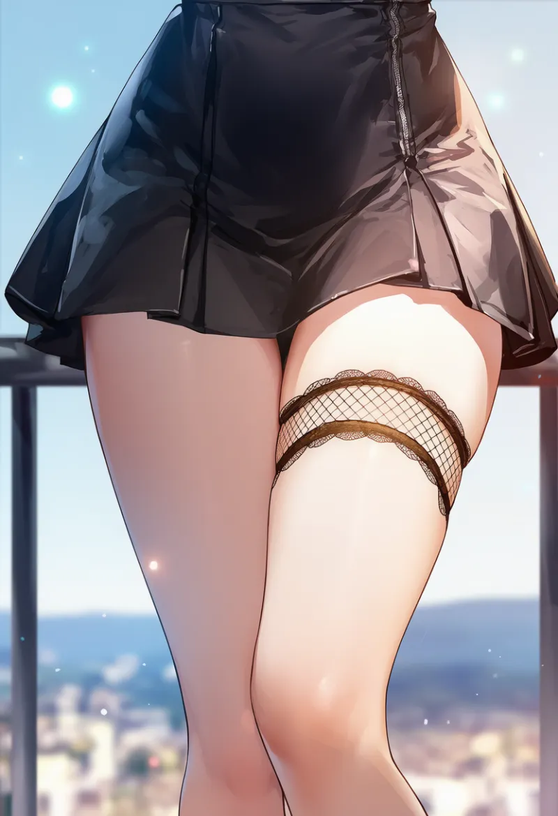 網目の太ももベルトのAIイラスト｜プロンプト紹介