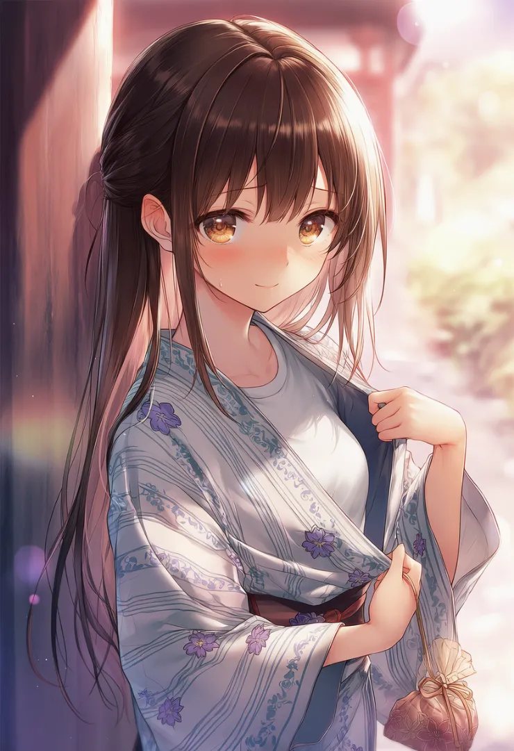 キャラクターが自分の意思で服をはだけさせるプロンプトの紹介とAIイラスト作例-2