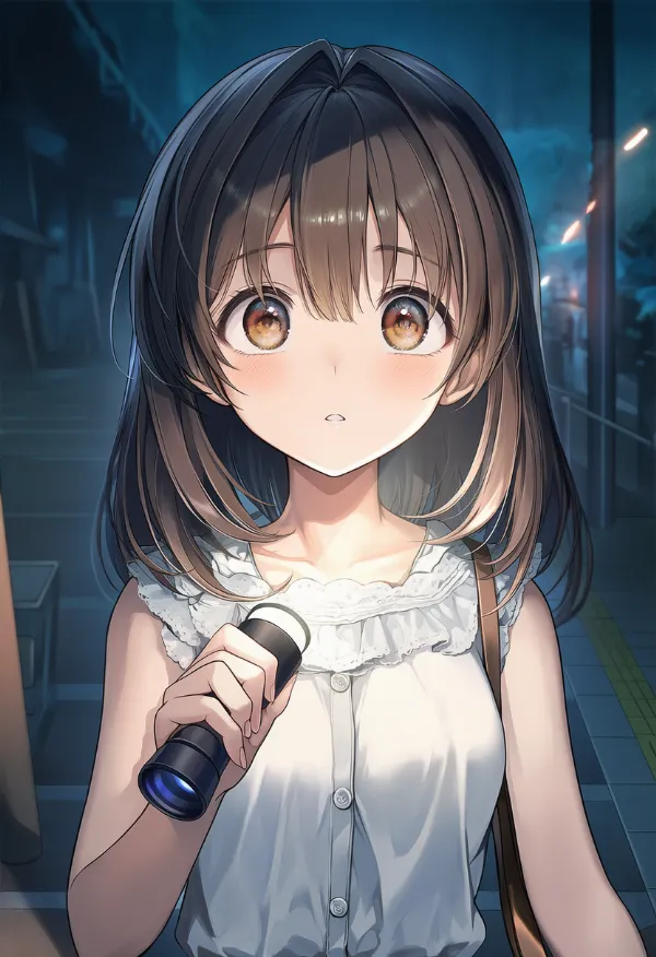 懐中電灯のAIイラスト|プロンプト紹介用