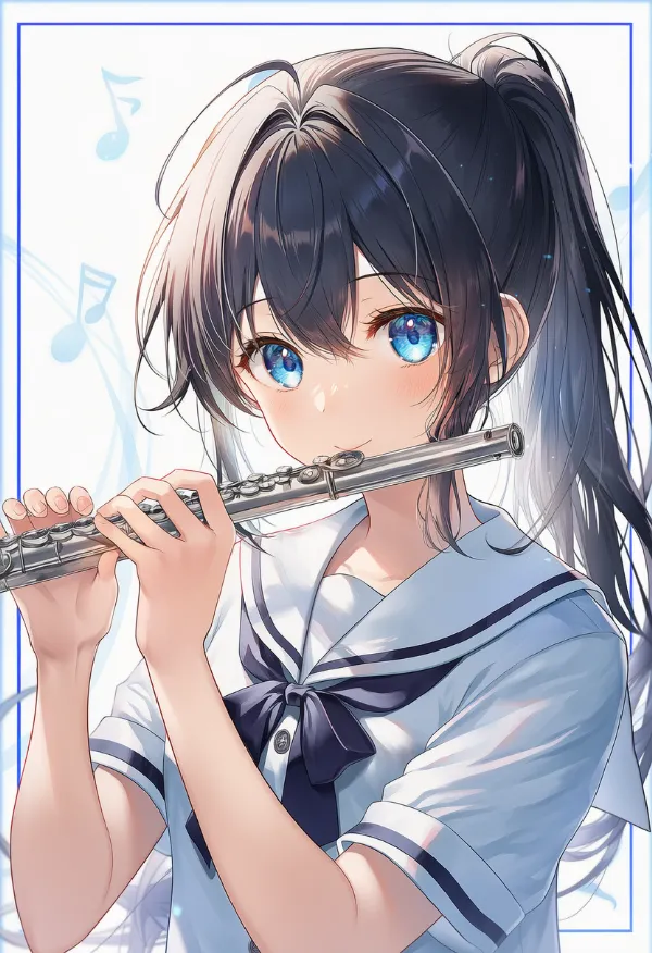 フルートのAIイラストとプロンプト紹介