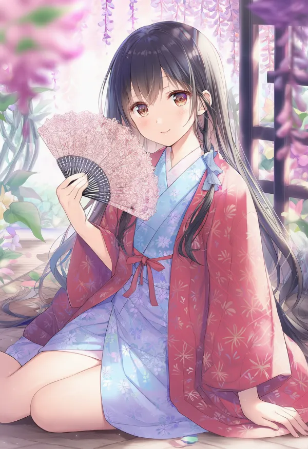 折り扇の再現用プロンプトとAIイラスト作例